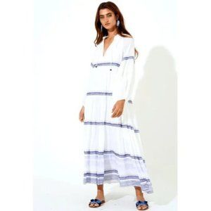 Olpihant Women's Marrakesh Maxi Dress Long Balloon Sleeve White Flowy sz XS NWT